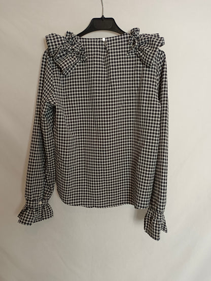 LAMAGLIETTA. Black and white checked blouse Tm