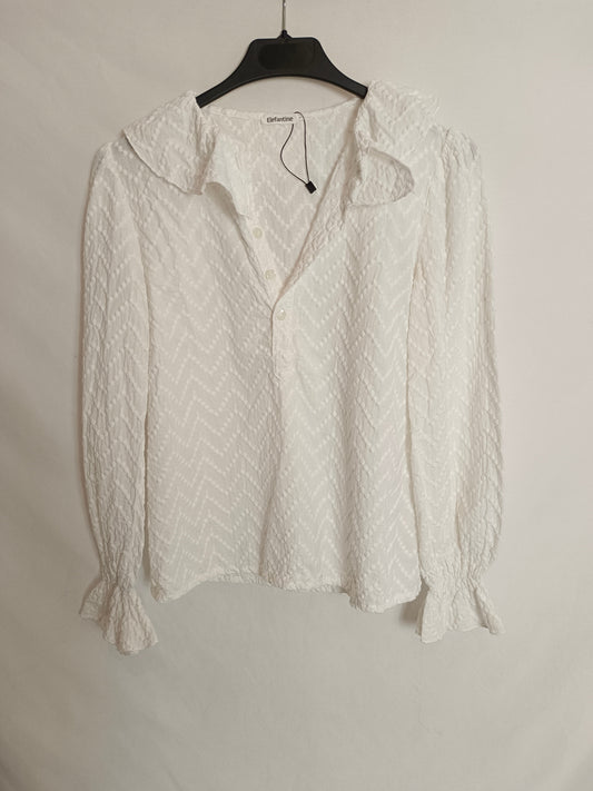 ELEFANTINE. Blusa blanca textura T.s