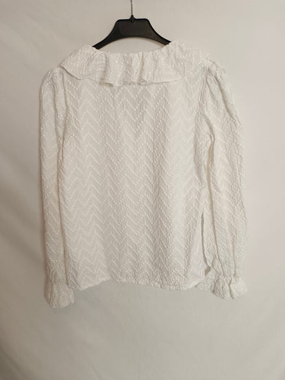 ELEFANTINE. Blusa blanca textura T.s