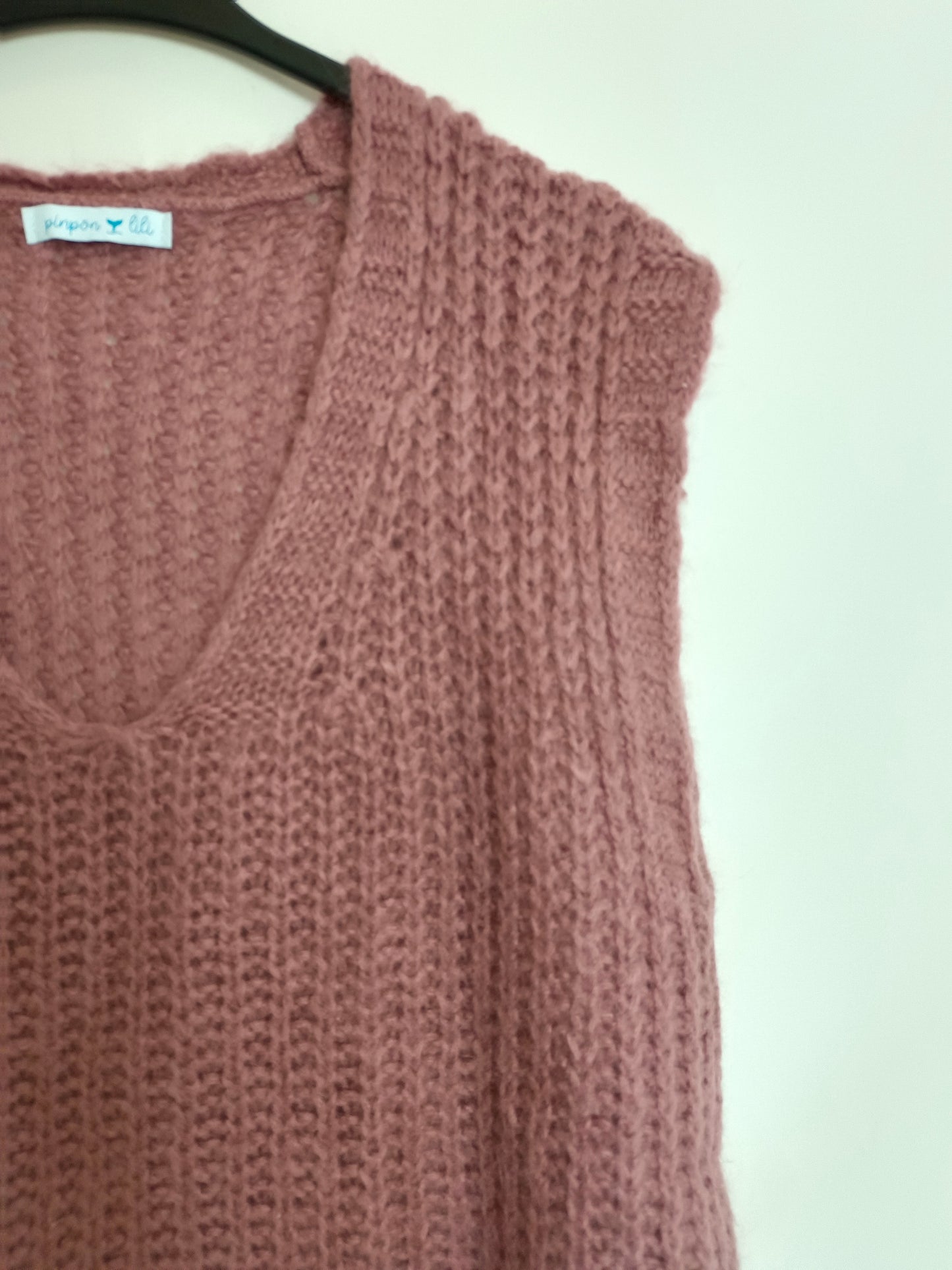 PINPON  LILI. Chaleco punto rosa TU(m)