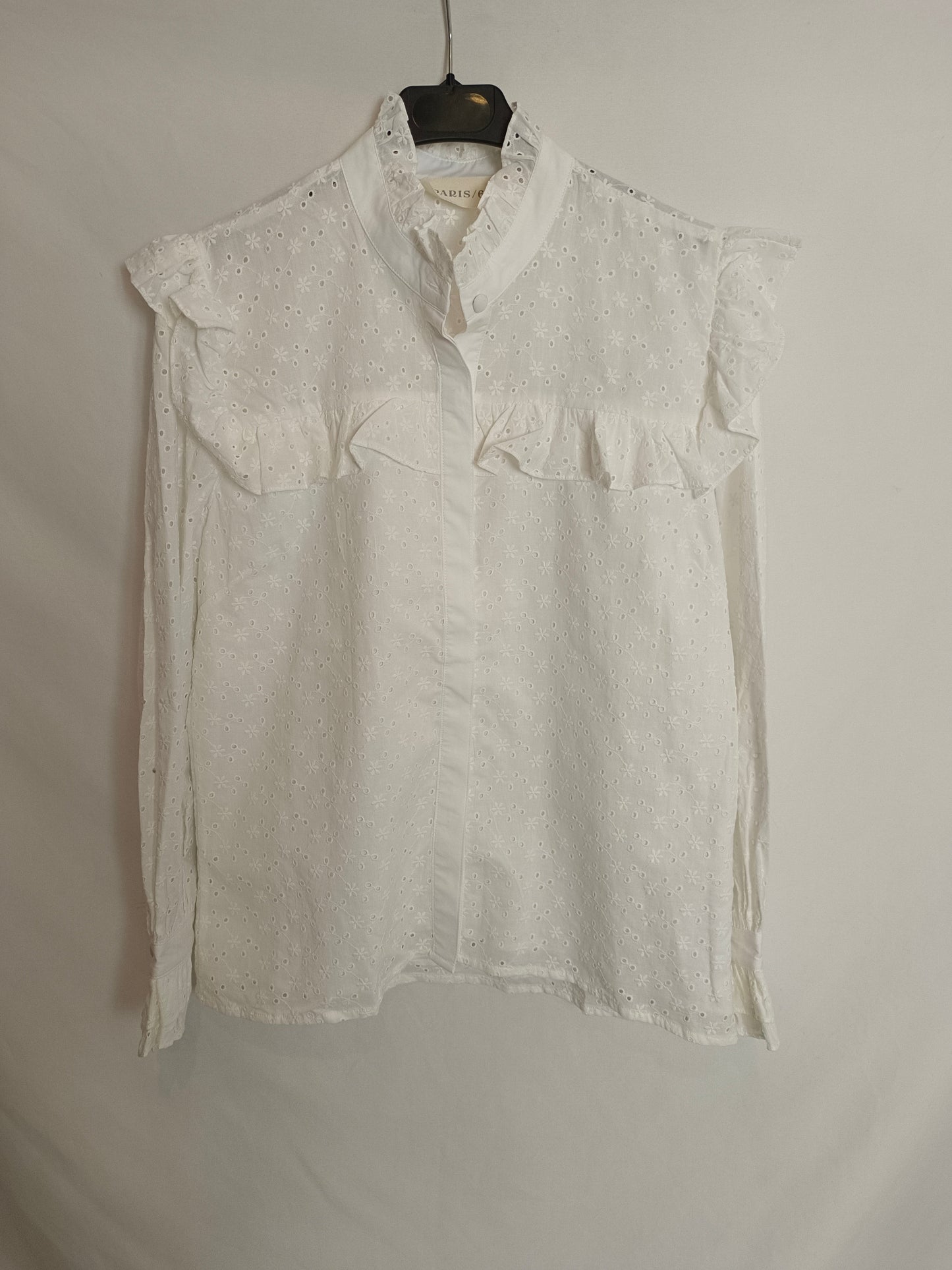 PARIS/64. Camisa blanca troquelada T.s