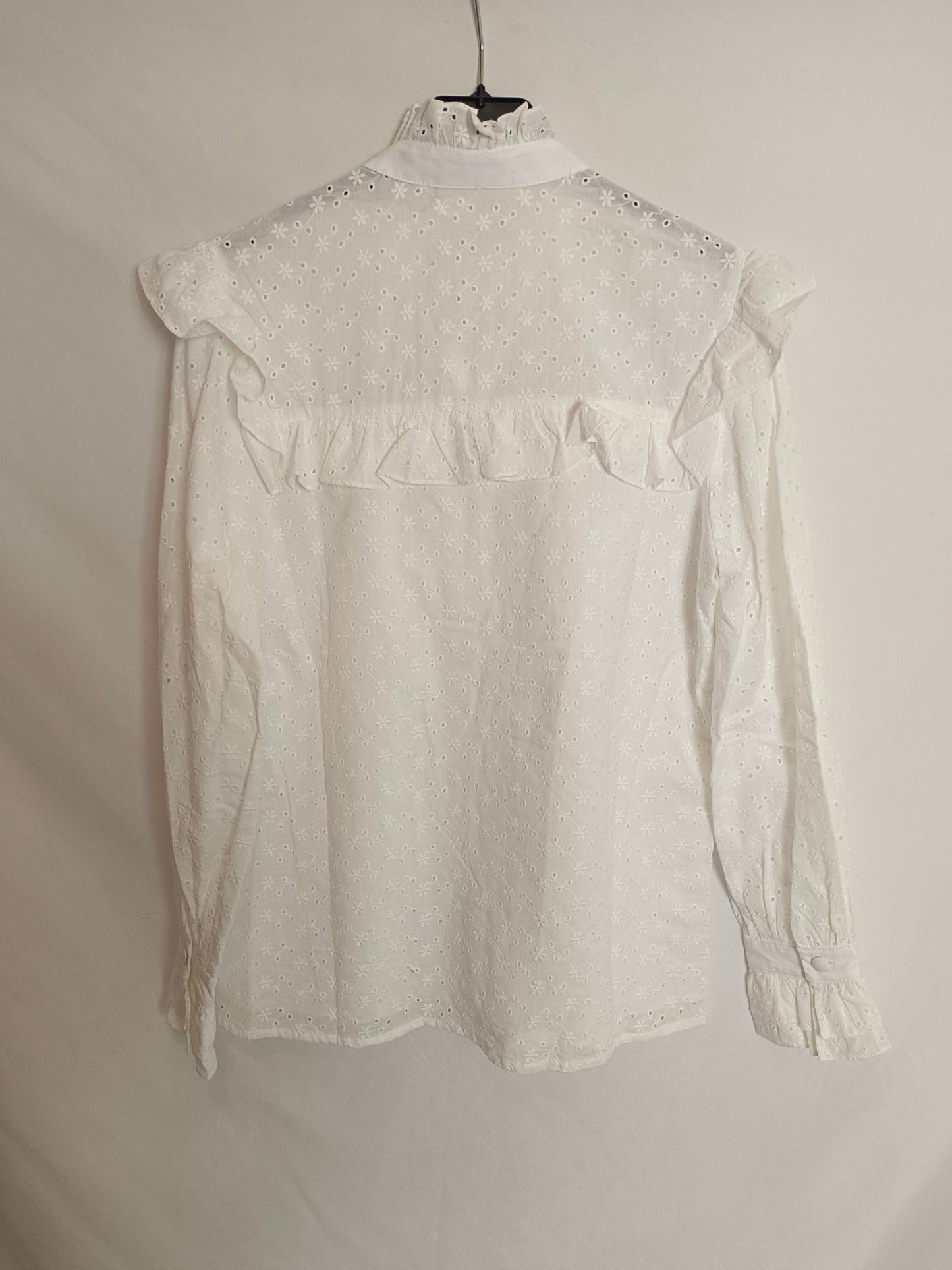 PARIS/64. Camisa blanca troquelada T.s