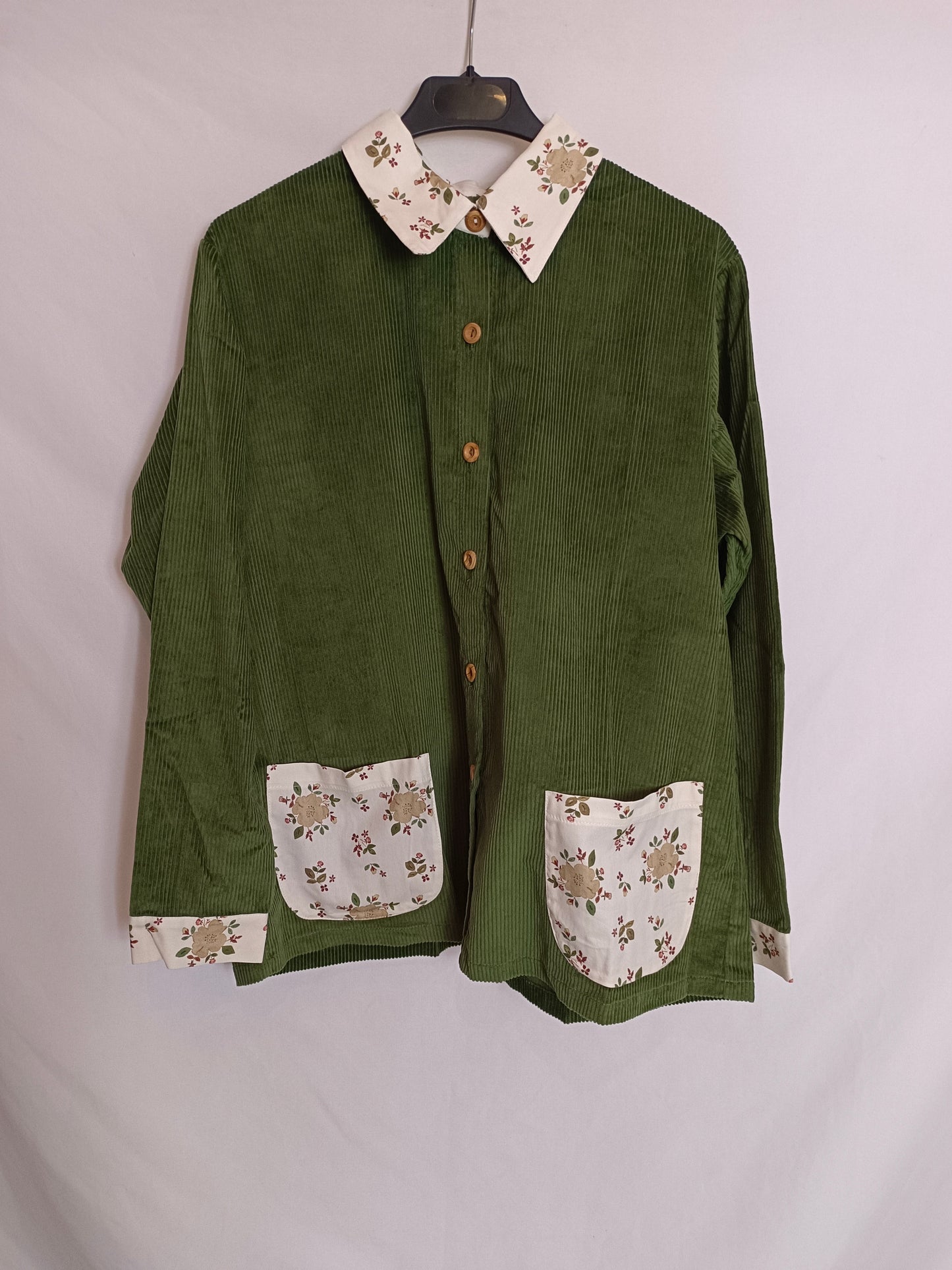 BIRINIT. sobrecamisa pana verde  T.m