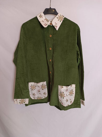 BIRINIT. sobrecamisa pana verde  T.m