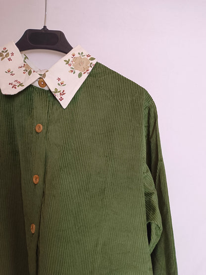 BIRINIT. sobrecamisa pana verde  T.m