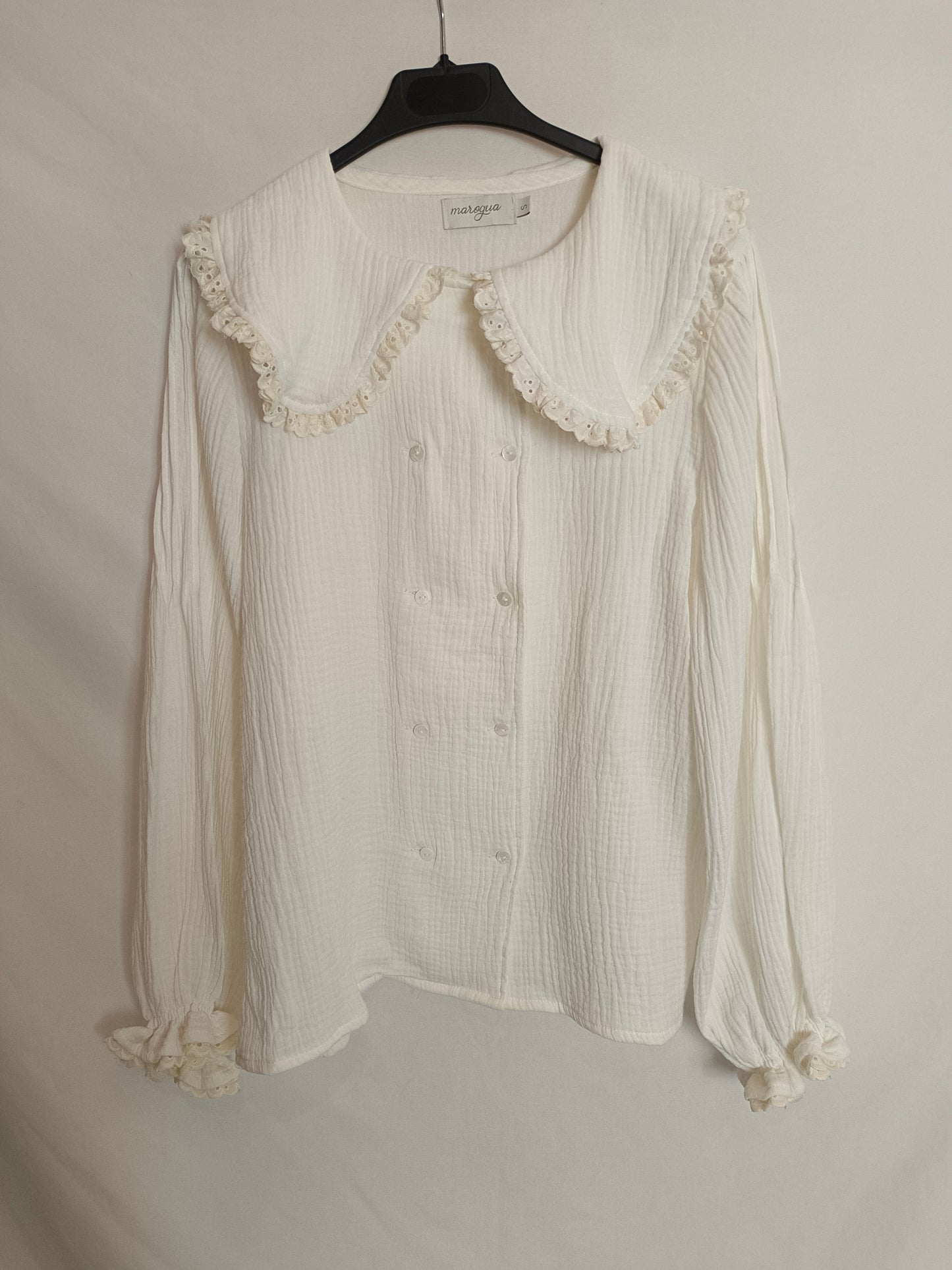 MAROGUA. Blusa blanca bambula T.s