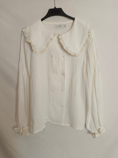 MAROGUA. Blusa blanca bambula T.s