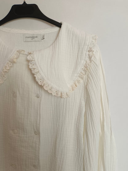 MAROGUA. Blusa blanca bambula T.s