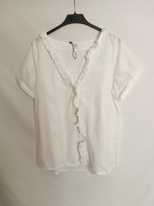 MAROGUA. Blusa blanca manga corta T.s