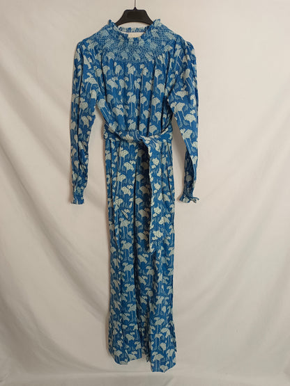 CHERUBINA. Vestido azul pájaros T.s