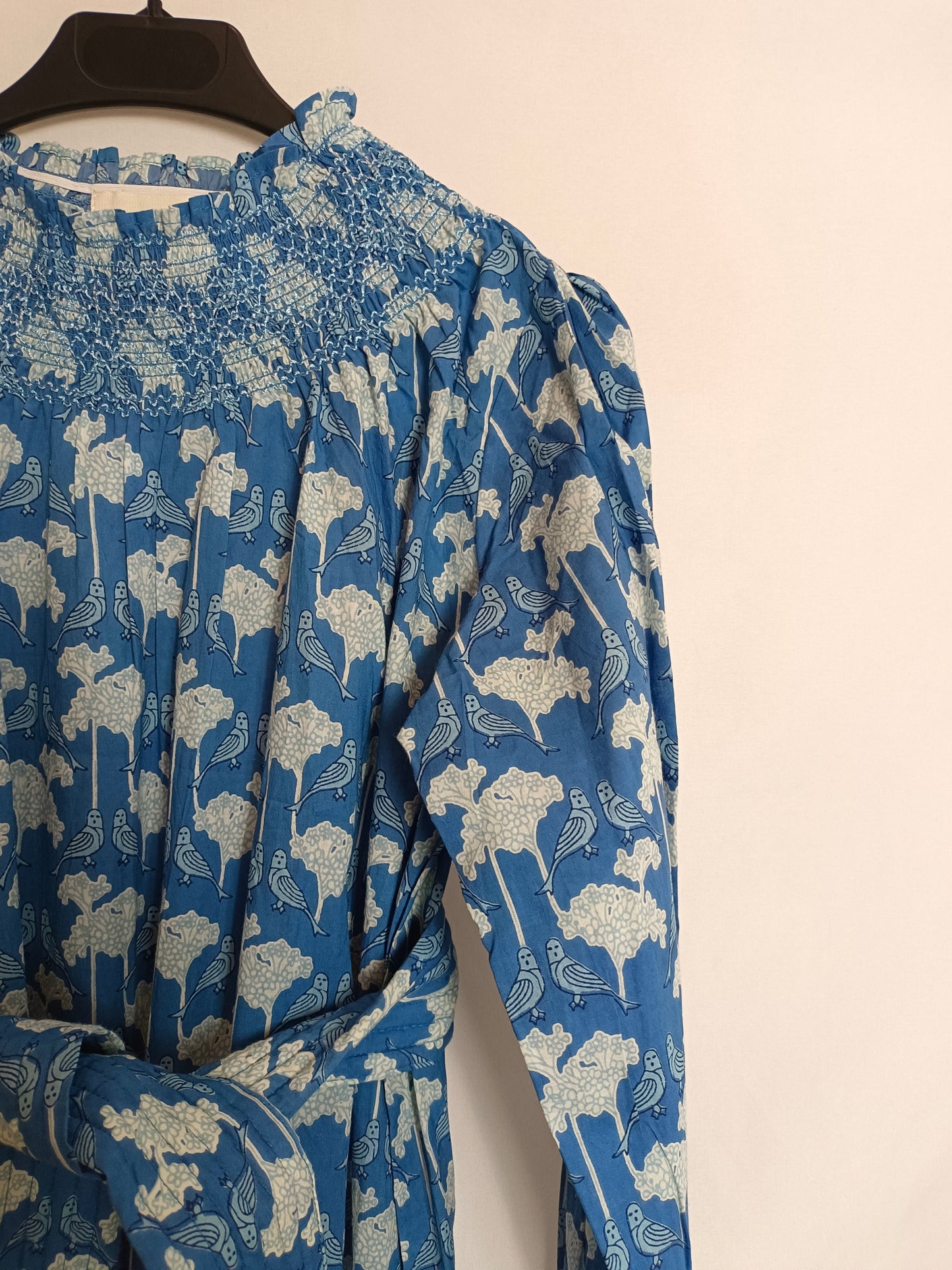 CHERUBINA. Vestido azul pájaros T.s