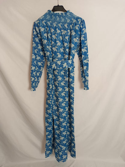 CHERUBINA. Vestido azul pájaros T.s