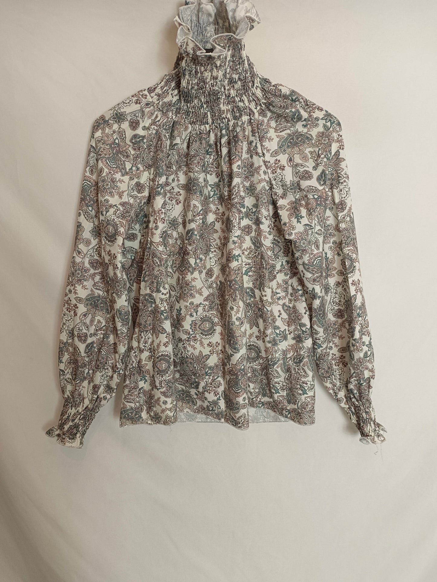MOHËL. Blusa beige flores T.u(s)