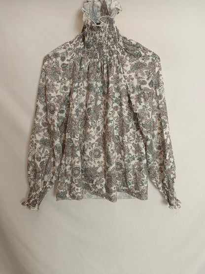 MOHËL. Blusa beige flores T.u(s)