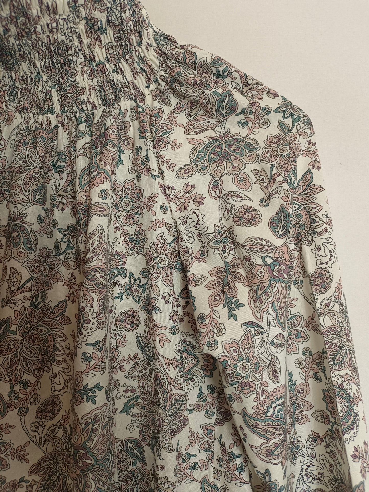 MOHËL. Blusa beige flores T.u(s)