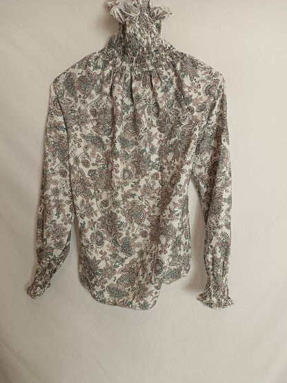 MOHËL. Blusa beige flores T.u(s)