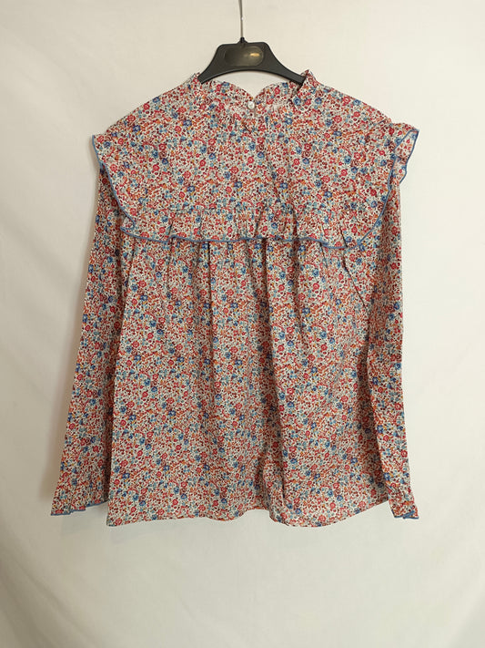 RITA VON. Blusa flores tonos burdeos T.u(S)