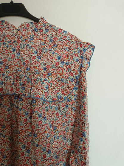RITA VON. Blusa flores tonos burdeos T.u(S)
