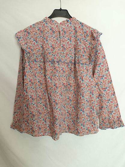 RITA VON. Blusa flores tonos burdeos T.u(S)