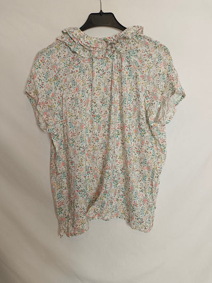 COSMOSOPHINE. Blusa blanca florecitas T.s