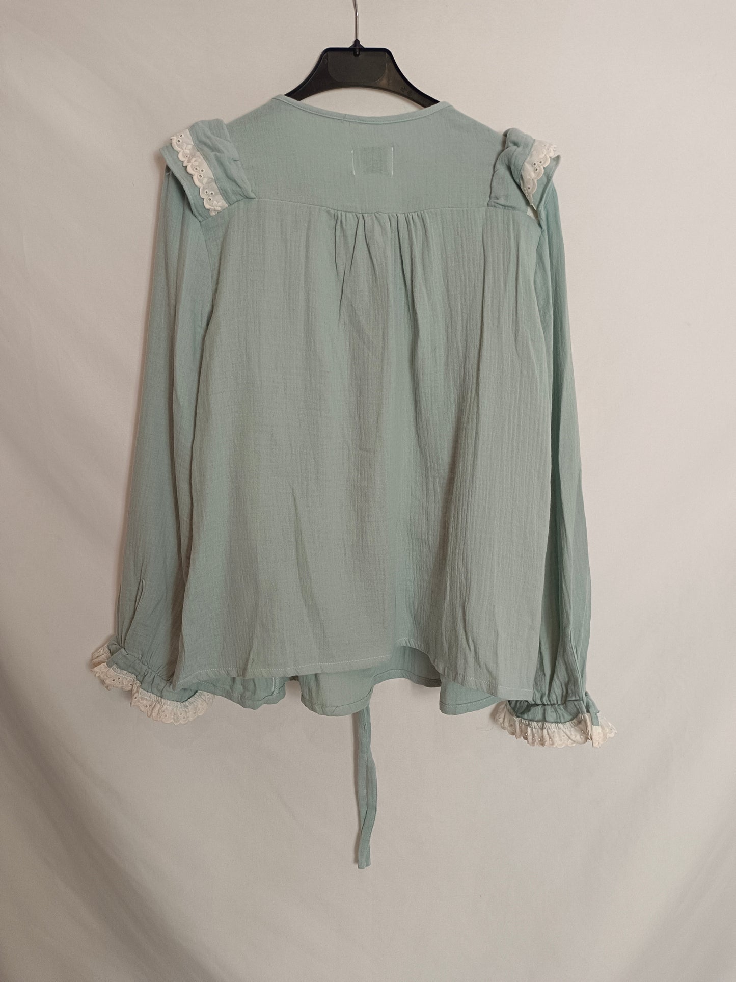 MAROGUA. Blusa azul corte cintura T.s