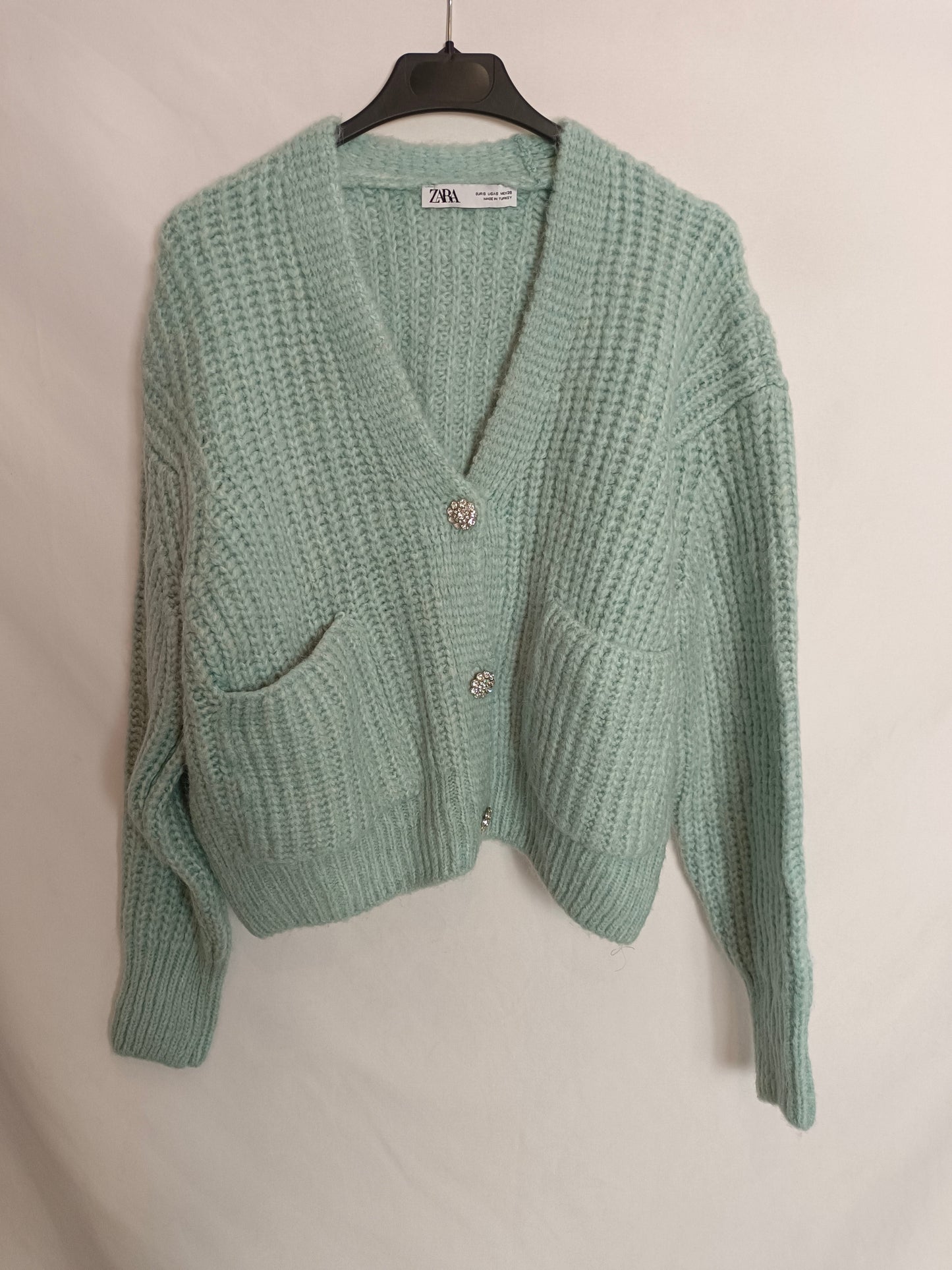 ZARA. Jersey azul botones T.s