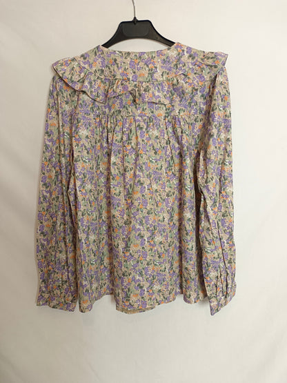 LAMAGLIETTA. Tm beige floral blouse
