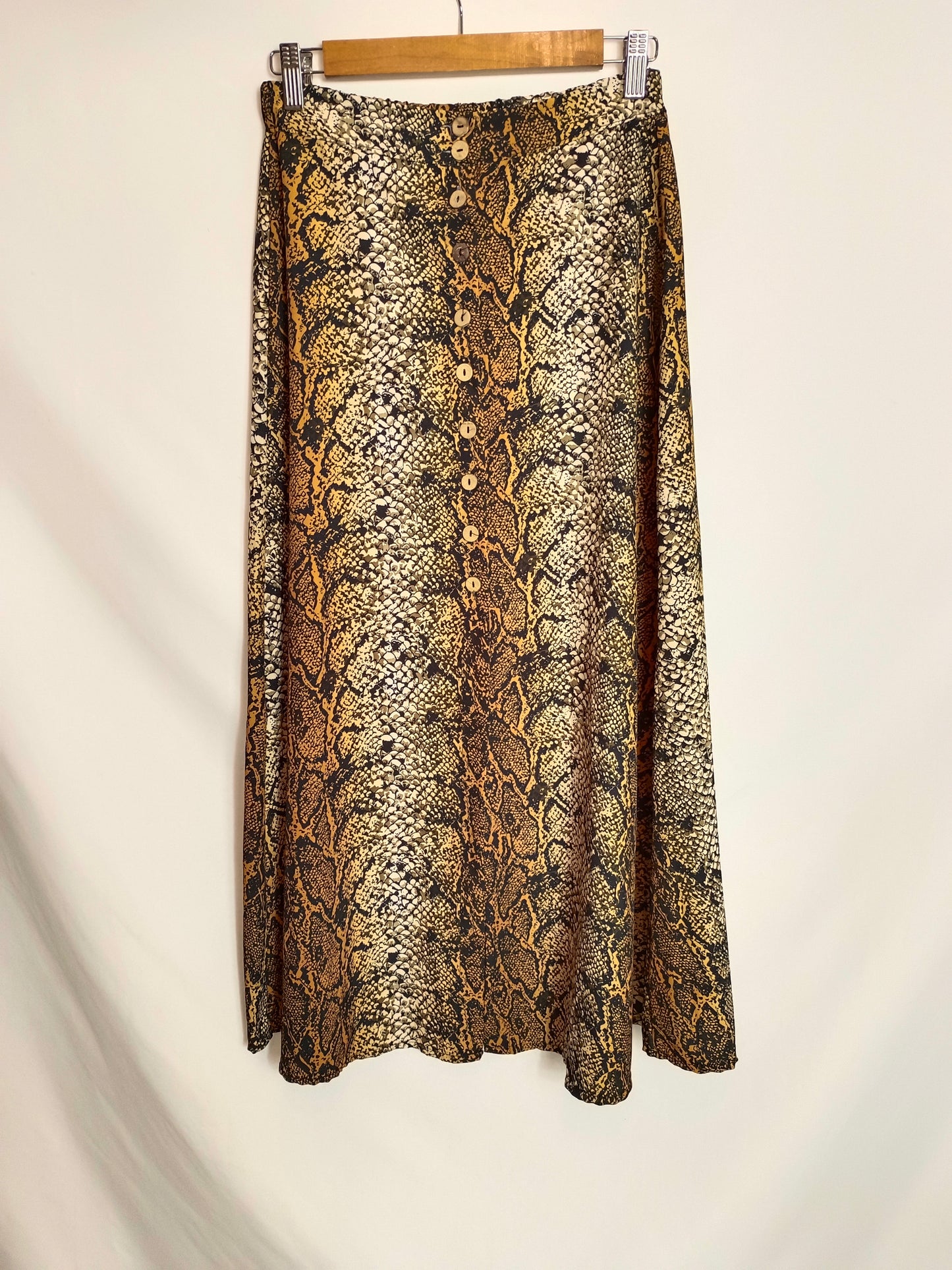 OTHERS. Animal print midi skirt with buttons TM 