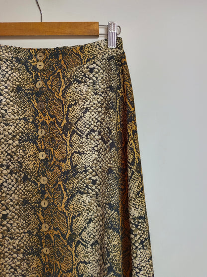 OTHERS. Animal print midi skirt with buttons TM 