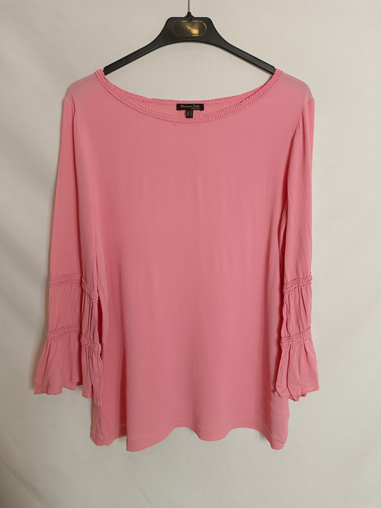 MASSIMO DUTTI. Pink gathered blouse