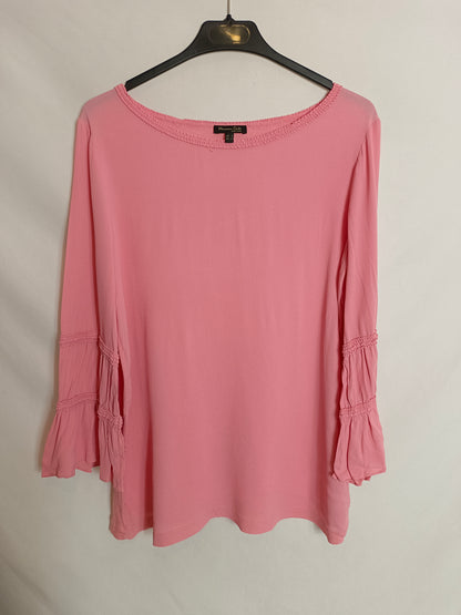 MASSIMO DUTTI. Pink gathered blouse