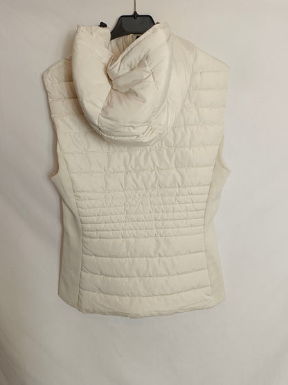 ZARA.Plumas beige claro sin mangas T.L