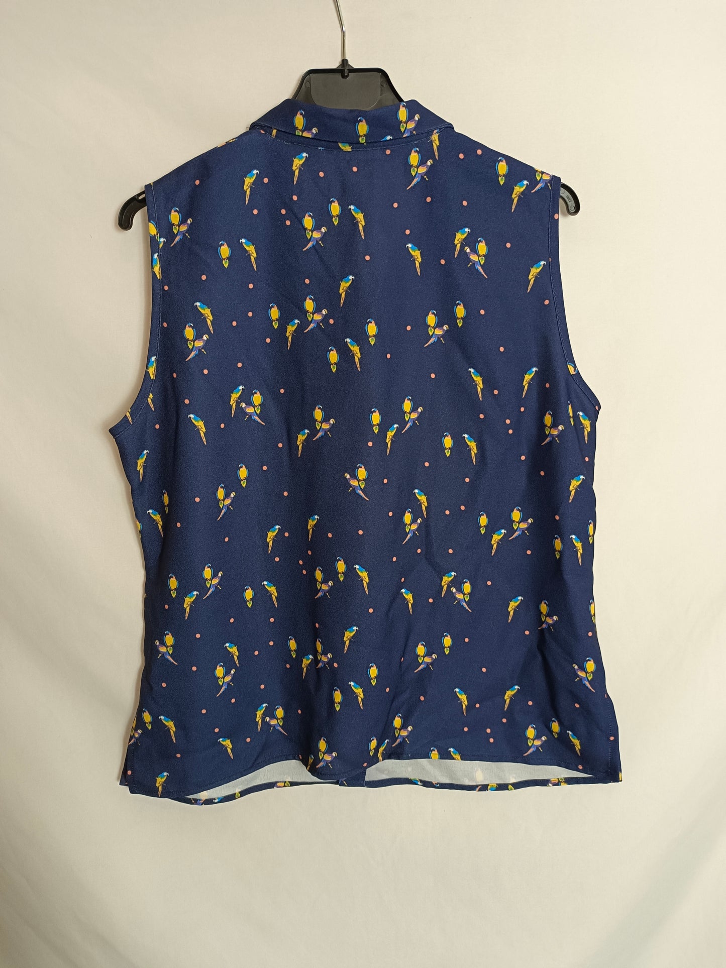 MARINA RIVERO. Blusa sin managas azul pajaros. . T 42