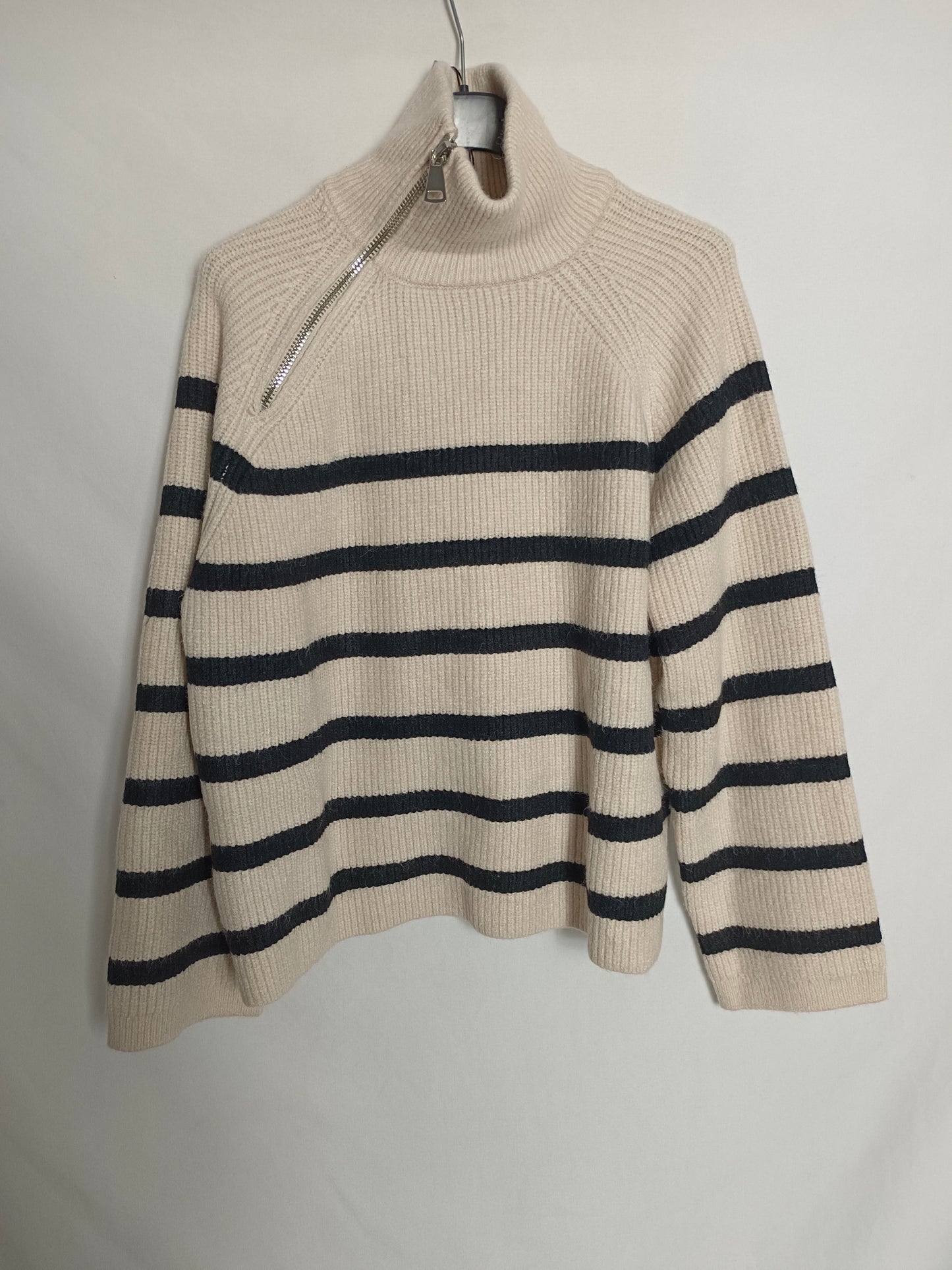 ZARA. Jersey rayas cremallera T.s