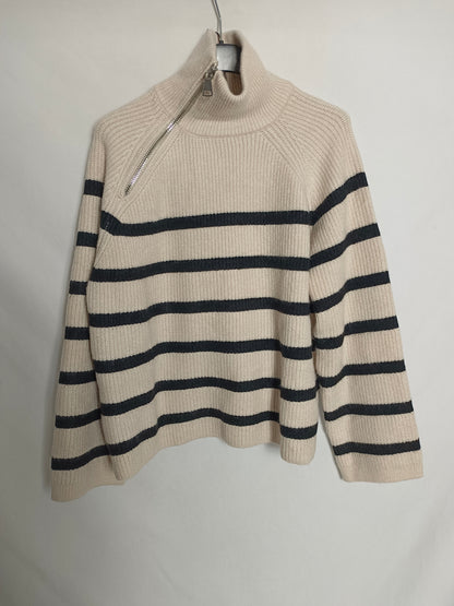 ZARA. Jersey rayas cremallera T.s