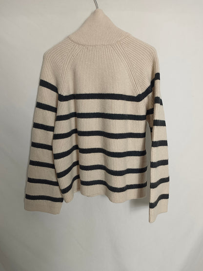 ZARA. Jersey rayas cremallera T.s