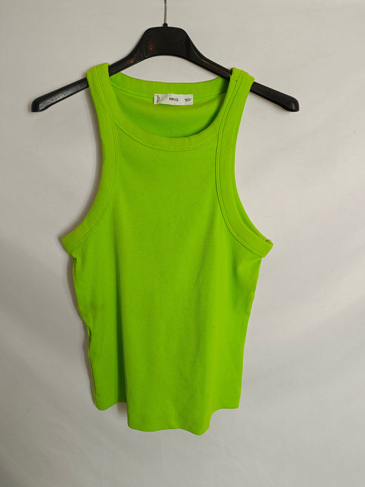 MANGO. Top canalé algodón T.s