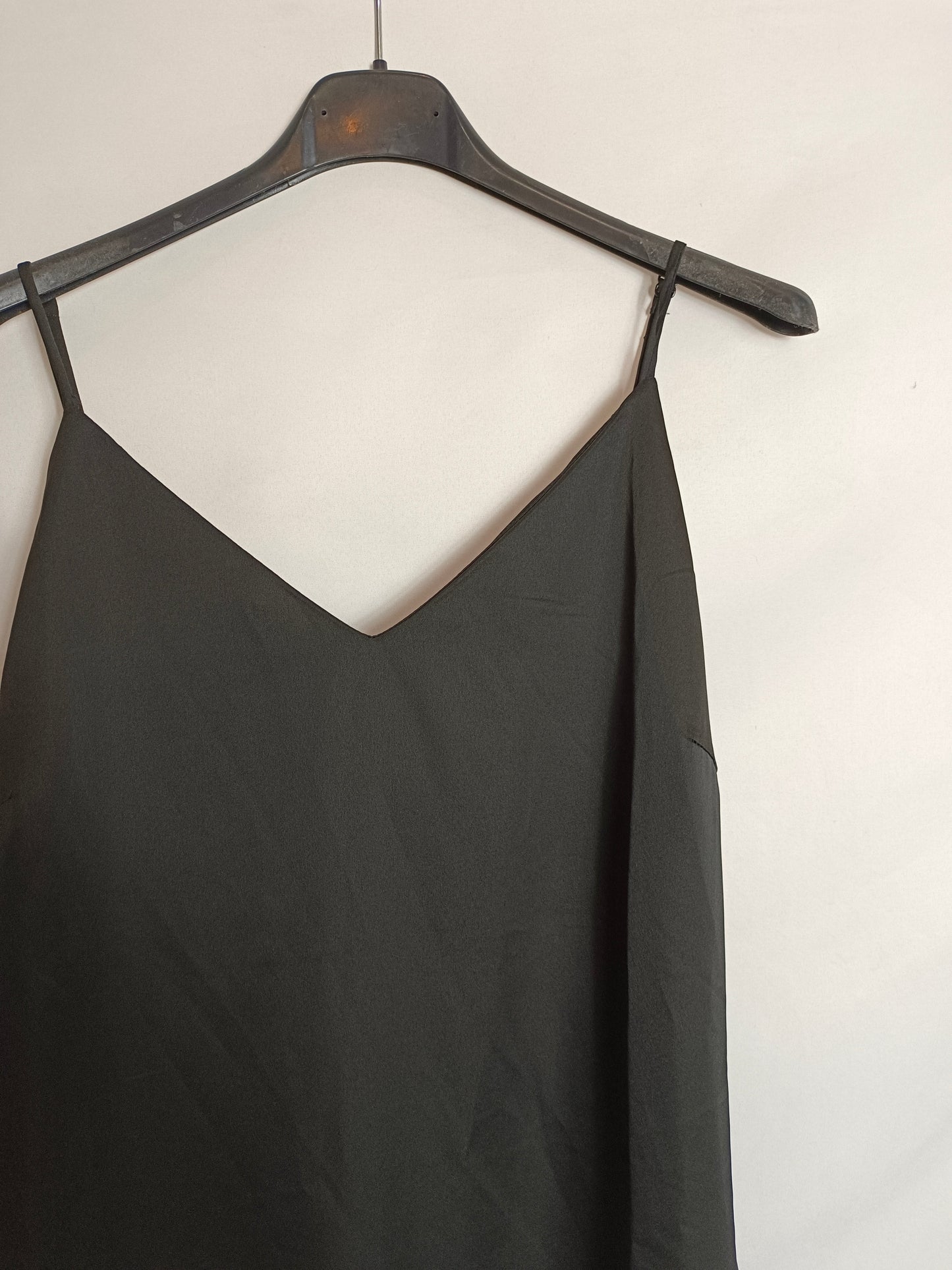 VILA CLOTHES. Black slip dress, size 38