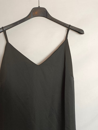 VILA CLOTHES. Black slip dress, size 38