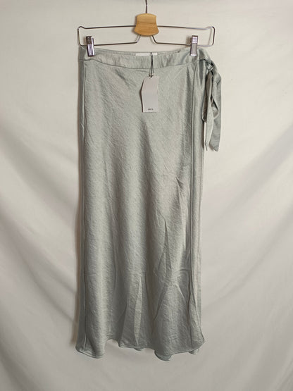 MANGO. Blue wrap skirt Tm