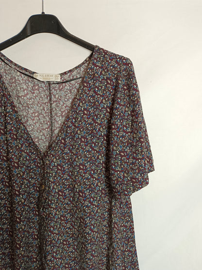 PULL&BEAR. Mono corto flores T.s