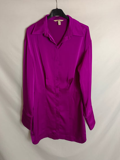 H&M. Vestido satinado buganvilla T.S