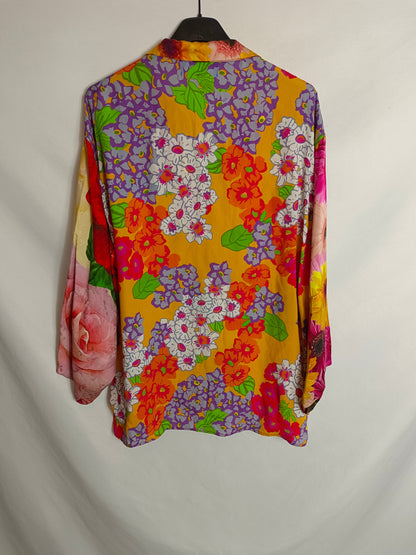 SUSANNA BLU. Blusa flores T.U(S/M)