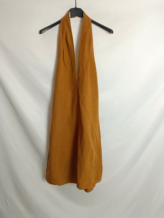 OYSHO. Vestido teja lino T.M