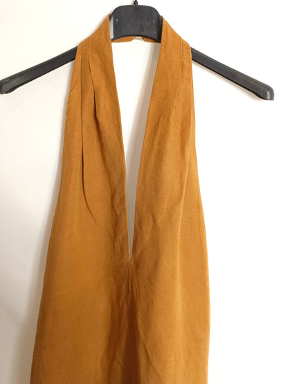 OYSHO. Vestido teja lino T.M