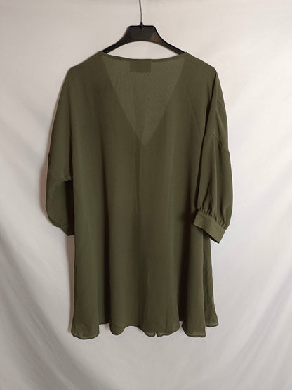 ASOS. Vestido fluido verde T.38