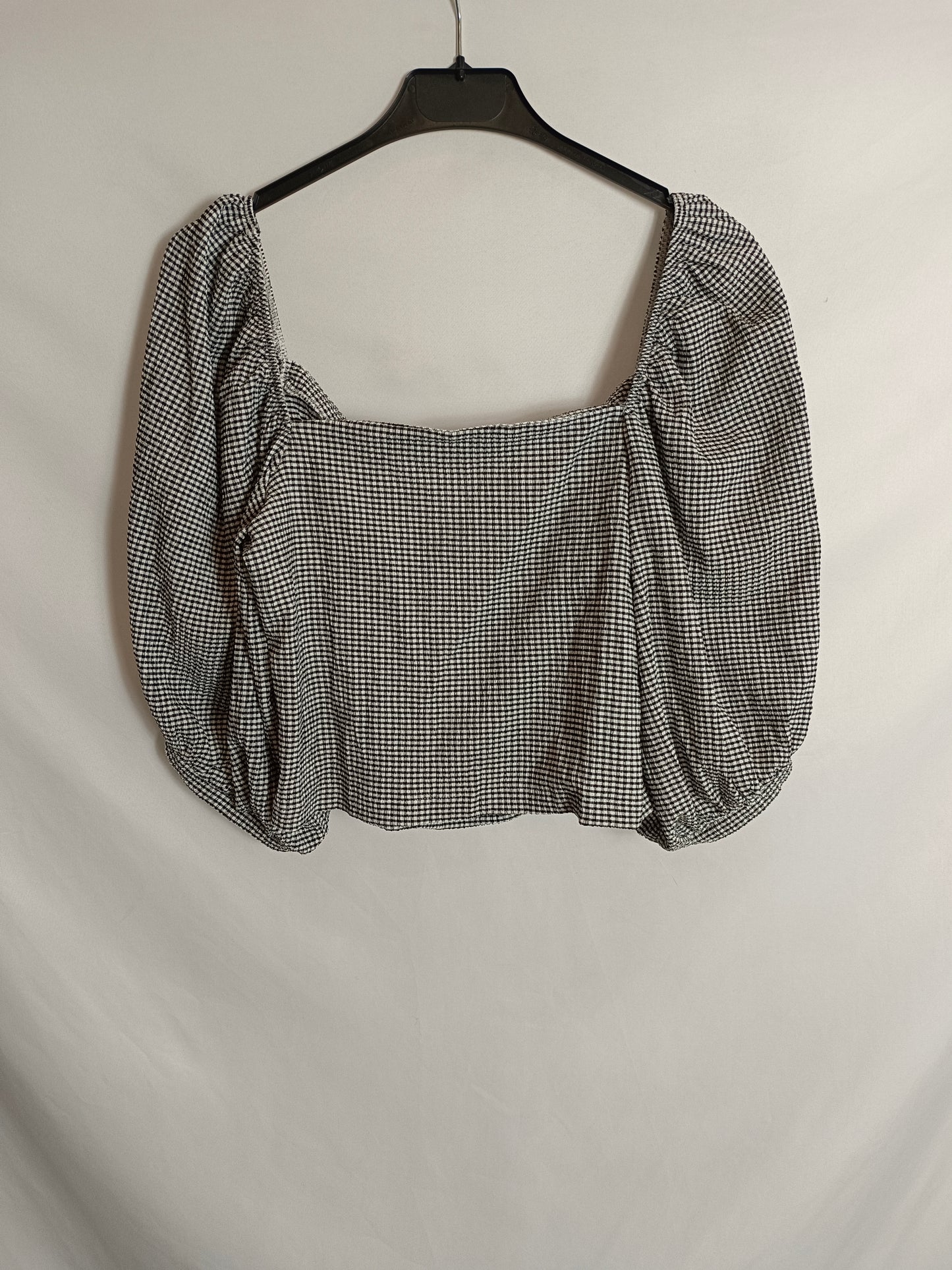 MANGO. Top cruzado cuadros T.l