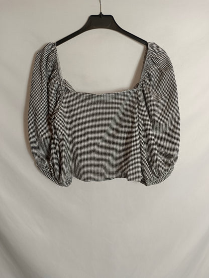 MANGO. Top cruzado cuadros T.l