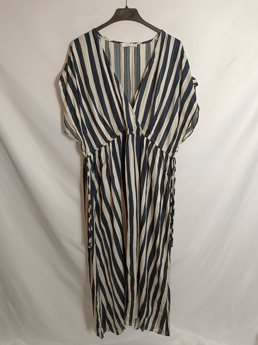 MANGO.Vestido midi rayas T.L