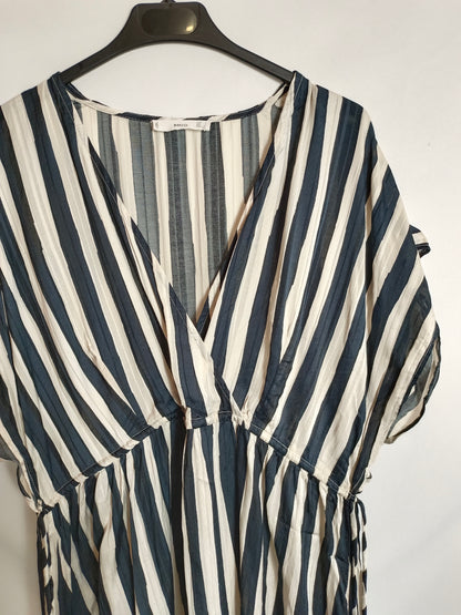 MANGO.Vestido midi rayas T.L